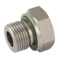 Male × female BSP bushing with elastomeric seal