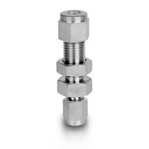 Bulkhead reducing union inch OD tube metric OD tube