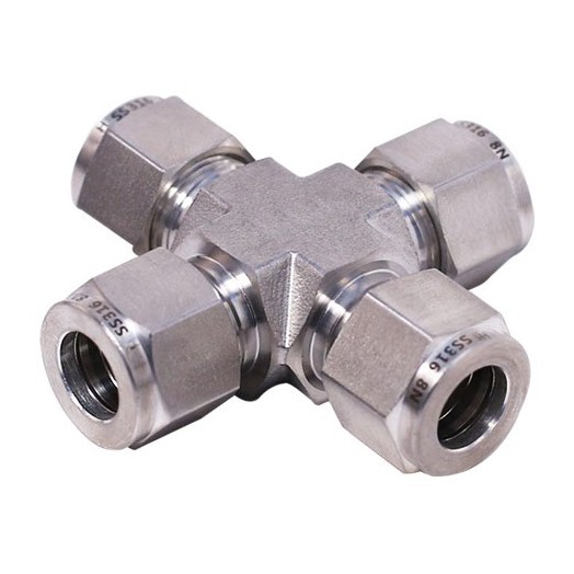 Union cross inch OD tube metric OD tube