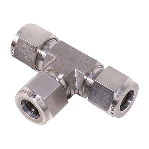 Union tee inch OD tube metric OD tube