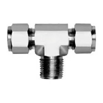 Male branch tee inch OD tube metric OD tube