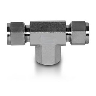 Female branch tee inch OD tube metric OD tube